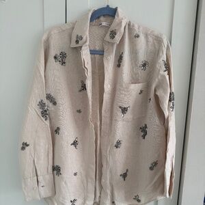 Zara sequin button down